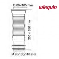 MEDIDAS MANGUITO WC EXTENSIBLE WIRQUIN